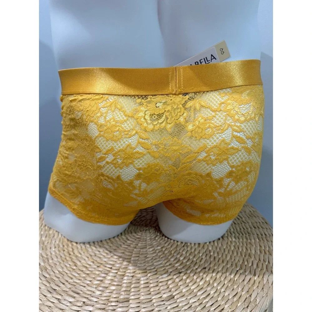 Cosabella Never Say Never Lace Classic Trunk Boxer Brief yellow size S